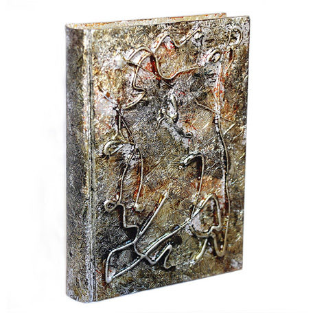 Carnet Blanc décor relief en aluminium